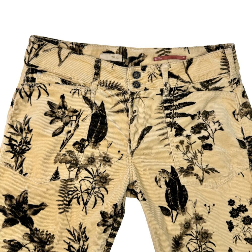 Pilcro Anthropologie Wanderer Mid-Rise Corduroy Pants Beige Floral Women’s 30 - Picture 8 of 16